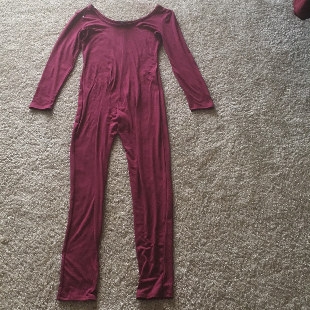 Burgundy jumpsuit
